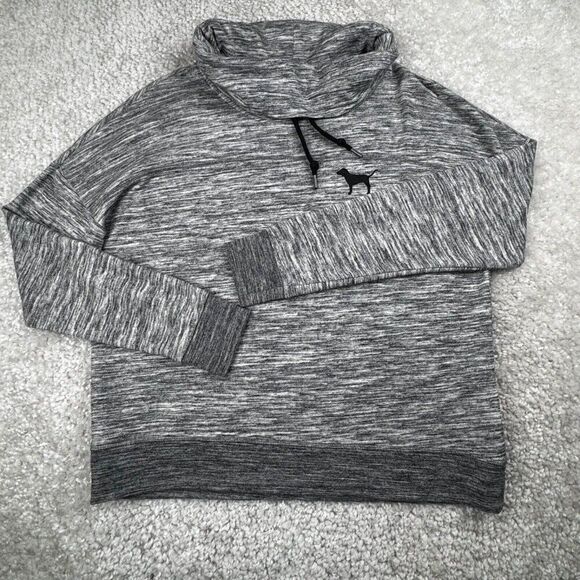 Victoria's Secret Pink Cowl Neck Pullover Sweatshirt Gray - Picture 1 of 7